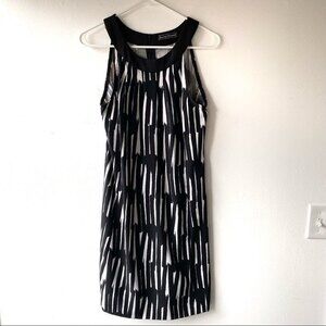Jessica Howard Black and White Abstract Print A-Line Mini Dress